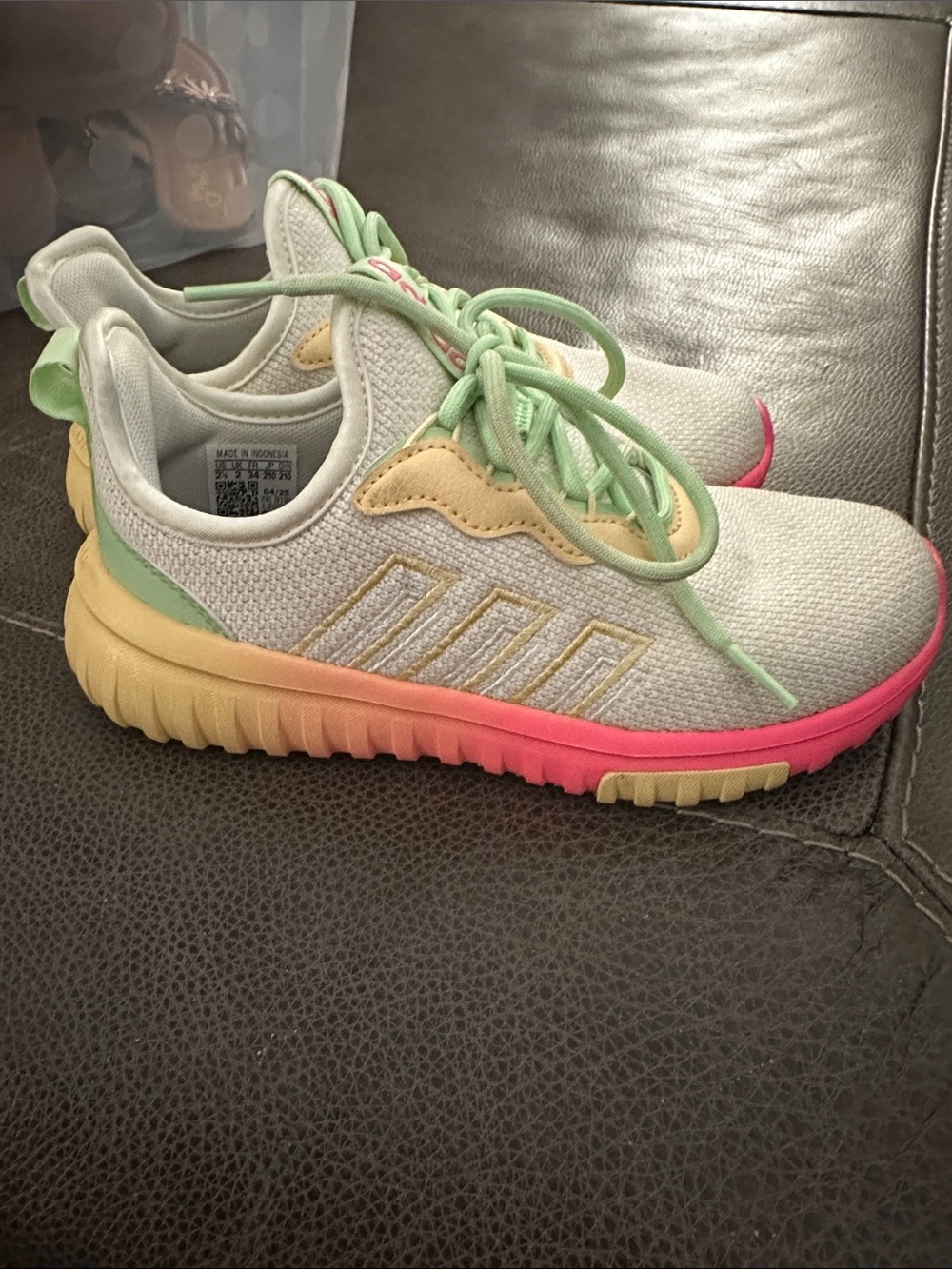 adidas Kids Pastel Gradient Sneakers in Cream, Mint & Pink